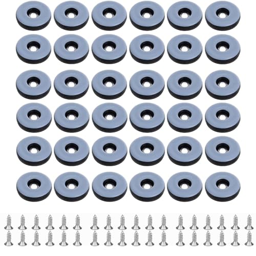 36 Stück Runden Teflongleiter Möbelgleiter Teflon Stuhlgleiter Möbelgleiter Stuhlgleiter Parkett Stuhlgleiter zum Schrauben Möbelgleiter für Stühle PTFE Gleiter für Sofa Tisch Stuhl Kleiderschrank von Guanici