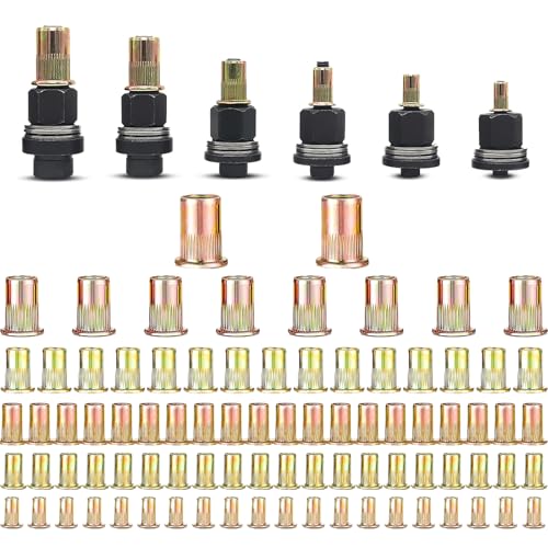 91 Stücke Manuelle Nietwerkzeug Handnietwerkzeug Set Hand Nietmuttern Werkzeug Nietmutter Werkzeug Manuelle Nietmaschine für Nietmutternwerkzeuge M3, M4, M5, M6, M8, M10 von Guanici