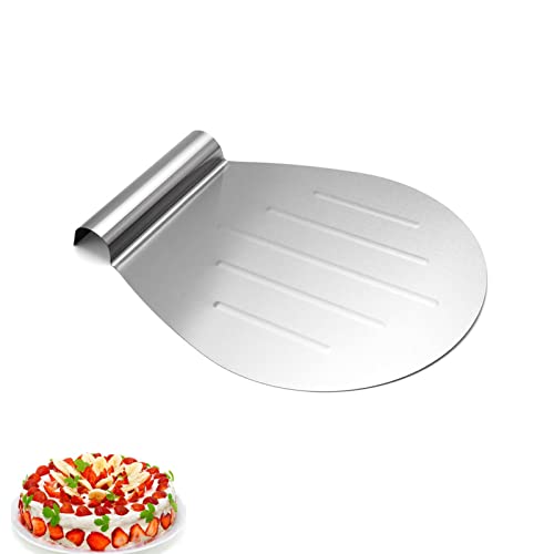 Guanici Pizzaheber Kuchenschaufel BBQ Pizzaschaufel Pizzaschieber Edelstahl Pizzaschieber Vielseitig Antihaft rund praktisches Backblech für Pizza Flammkuchen Brot Quiches und Kuchen (Silber) von Guanici