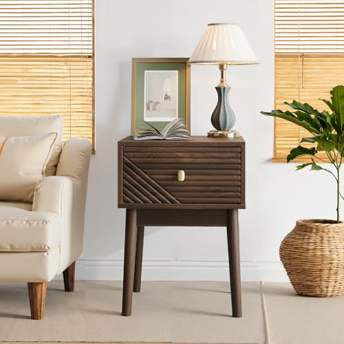 GuannCraft 2er-Pack Nachttische aus Holzlaminat mit Soft-Close-Schubladen – 40 cm Moderne Nachttische fürs Schlafzimmer, platzsparende Aufbewahrungsschränke von GuannCraft