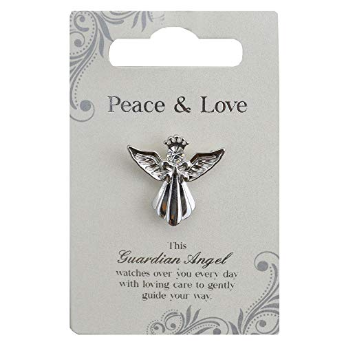 Guardian Angel Brosche Peace & Love | Geschenkidee | Anstecknadel | Silber | Einheitsgröße von Guardian Angel