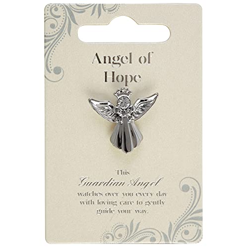 Guardian Angel Brosche für Hoffnung, Engel Abzeichen mit Strass für Männer und Frauen, Geschenk mit inspirierender Botschaft, Anstecknadeln-Silber-Einheitsgröße-Unisex von Guardian Angel