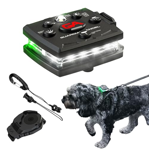 Guardian Angel Sicherheitslicht für Hunde – Micro-Serie (weiß/grün) – ultrahelle LED, 3+ Meilen Sichtbarkeit – Befestigung an Halsband, Leine oder Geschirr – inklusive Universal-Clip-Halterung und von Guardian Angel
