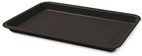 Guardini, Rechteckiges Backblech 32 x 37 cm, Stahl mit Antihaftbeschichtung, Schwarz, Made in Italy, Linie Gardenia von Guardini