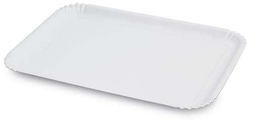 Guardini, Set mit 3 rechteckigen Tabletts 22 x 32 cm, Einweg, Karton, 100% recycelbar, weiß, hergestellt in Italien, Linie Easy Bake Bio von Guardini