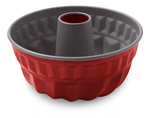Guardini 52123HGNAM Rossana 2.0, Puddingform mit Kegel 23 cm, Stahl mit Antihaftbeschichtung, Farbe Rot/Grau, Edelstahl von Guardini