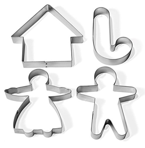 Guardini Set 4 INGWER-AUSSTECHFORMEN, Stahl, Aluminium, 7x5 cm von Guardini