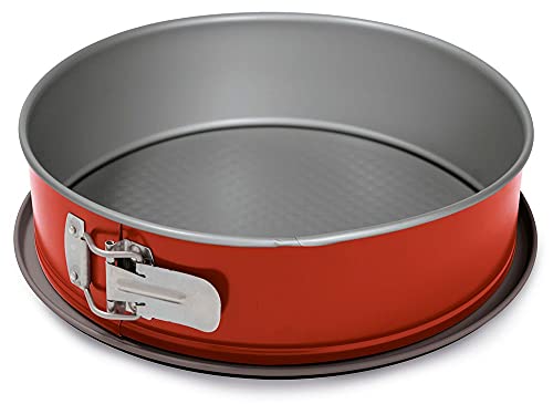 Guardini Rossana 2.0, Kuchenform, 1 Boden 28 cm, Stahl mit Antihaftbeschichtung, auslaufsicherer Boden, Farbe Rot/Grau von Guardini