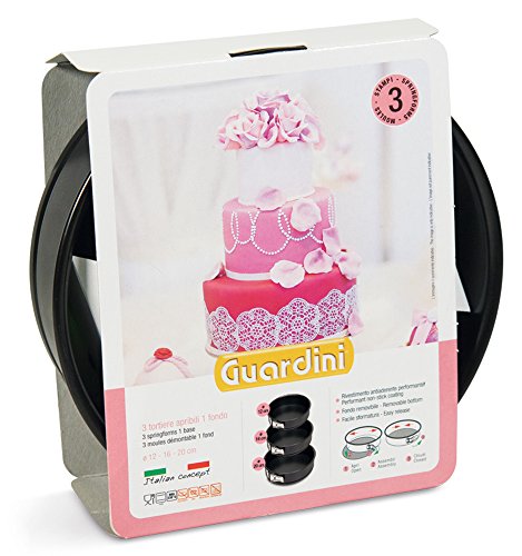 Guardini Set springforms Flat Base, Stahl, schwarz, 20 cm, 3 Stück von Guardini
