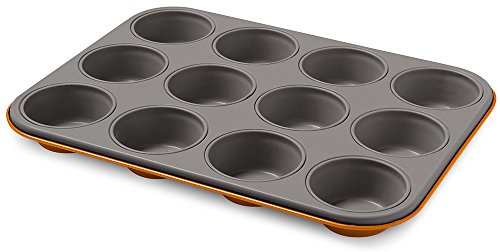 Guardini Smart Colors Kuchenform 12 Muffins, Stahl, Orange von Guardini