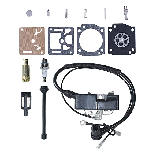 Gubeter Zündspule Carb Repair Kit, für Husqvarna 362 365 371 372 Kettensägenteile, für Zama Rb-60, 537162204 von Gubeter