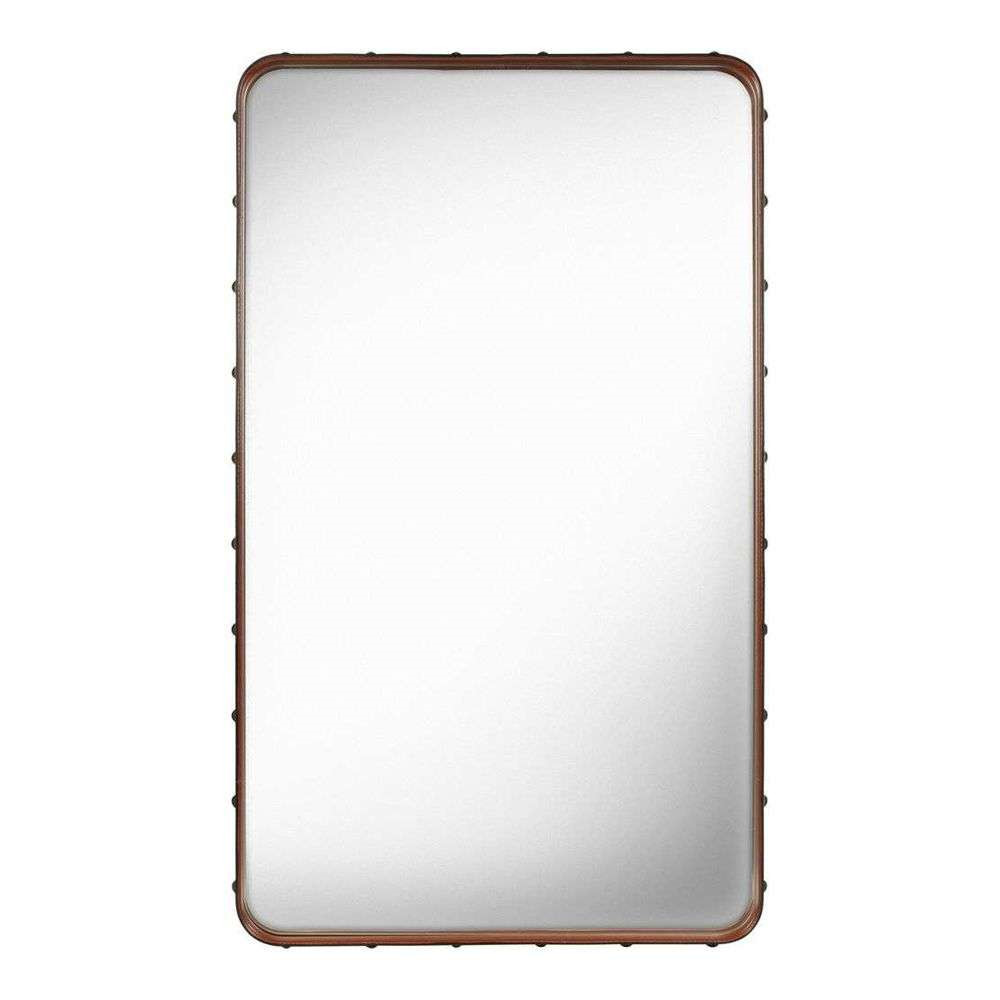 GUBI - Adnet Wall Mirror Rectangular 65X115 Tan Leather von GUBI