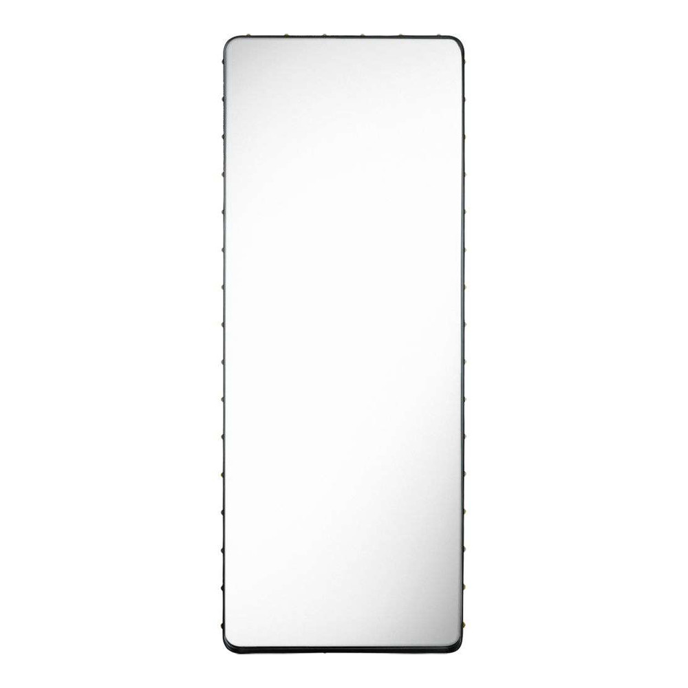 GUBI - Adnet Wall Mirror Rectangular 70X180 Black Leather von GUBI