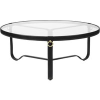 Gubi - Adnet Coffee Table - schwarzes Leder - Circular ø 100 - indoor Gubi - Adnet Coffee Table - schwarzes Leder - Circular ø 100 - indoor von Gubi