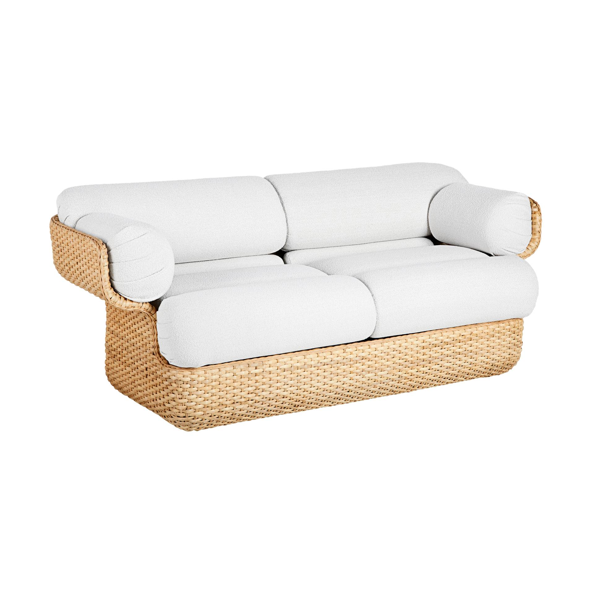 Gubi - Basket 2-Sitzer Sofa - lorkey/Limonta 40/BxHxT 169x68x89cm/Gestell handgeflochten/mit Filzgleitern von Gubi