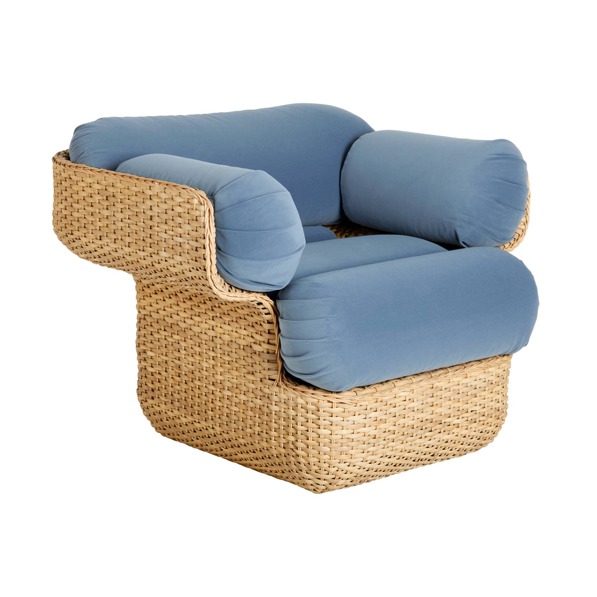 Gubi - Basket Lounge Sessel - sunday/Dedar 002/BxHxT 91x68x89cm/Gestell handgeflochten/mit Filzgleitern von Gubi