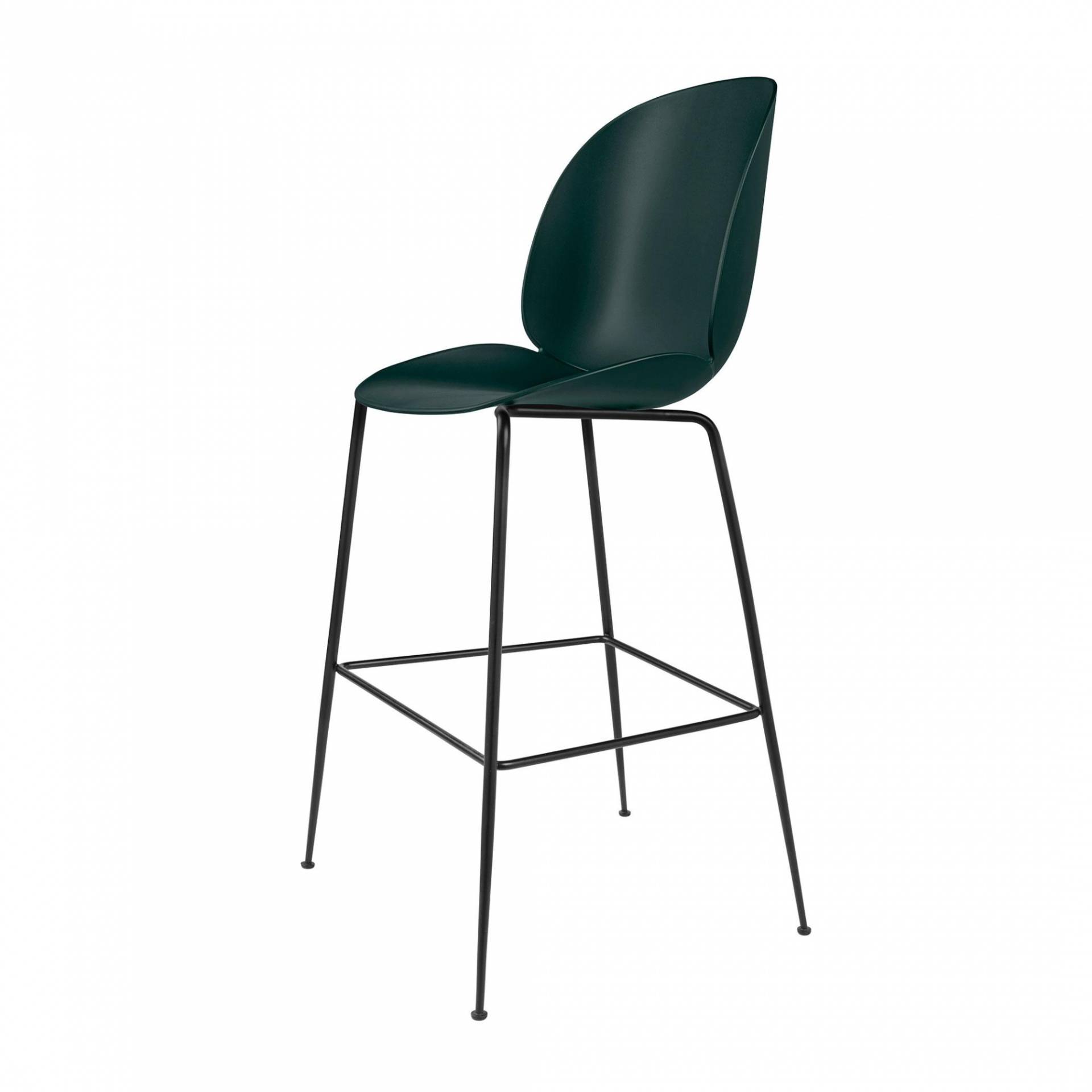 Gubi - Beetle Bar Chair Barhocker Schwarz 118cm - grün/Sitz Polypropylen-Kunststoff/BxHxT 56x118x58cm/Gestell schwarz/Kunststoffgleiter von Gubi