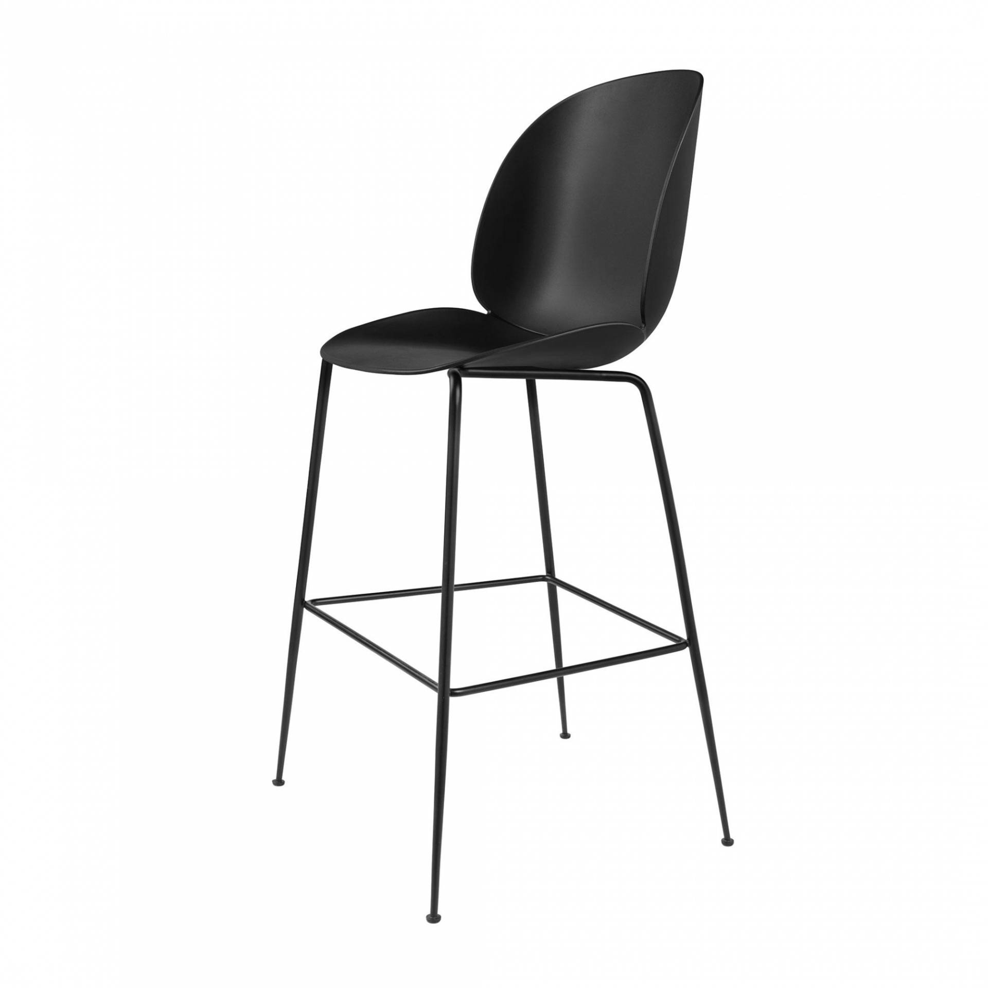 Gubi - Beetle Bar Chair Barhocker Schwarz 118cm - schwarz/Sitz Polypropylen-Kunststoff/BxHxT 56x118x58cm/Gestell schwarz/Kunststoffgleiter von Gubi