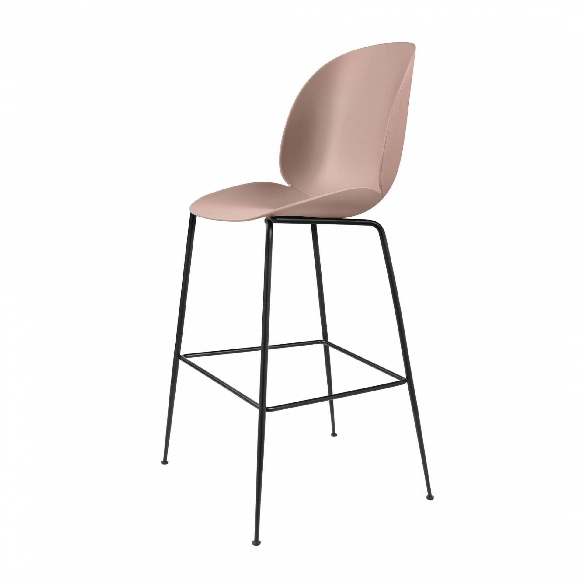Gubi - Beetle Bar Chair Barhocker Schwarz 118cm - süßes pink/Sitz Polypropylen-Kunststoff/BxHxT 56x118x58cm/Gestell schwarz/Kunststoffgleiter von Gubi