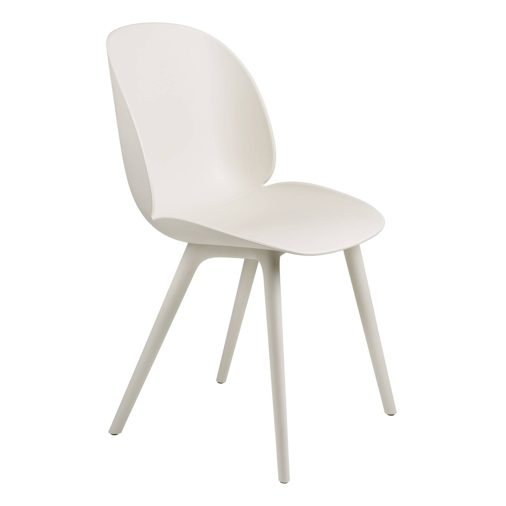 Gubi - Beetle Stuhl Gestell Kunststoff - alabaster weiß/BxHxT 56x87x58cm/mit Kunststoffgleiter/BIFMA-zertifziert von Gubi