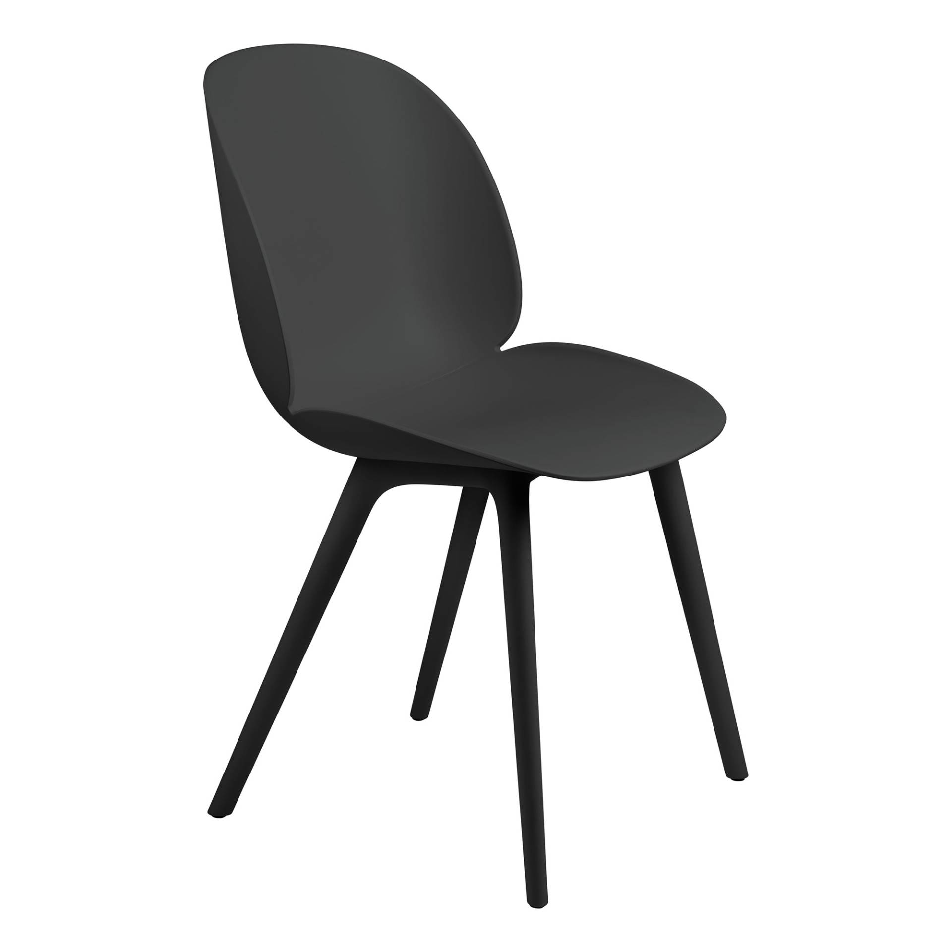 Gubi - Beetle Stuhl Gestell Kunststoff - schwarz/BxHxT 56x87x58cm/mit Kunststoffgleiter/BIFMA-zertifziert von Gubi