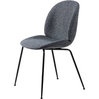 Gubi - Beetle Dining Chair Vollpolsterung (Conic Base), Schwarz / Around Bouclé (023) von Gubi