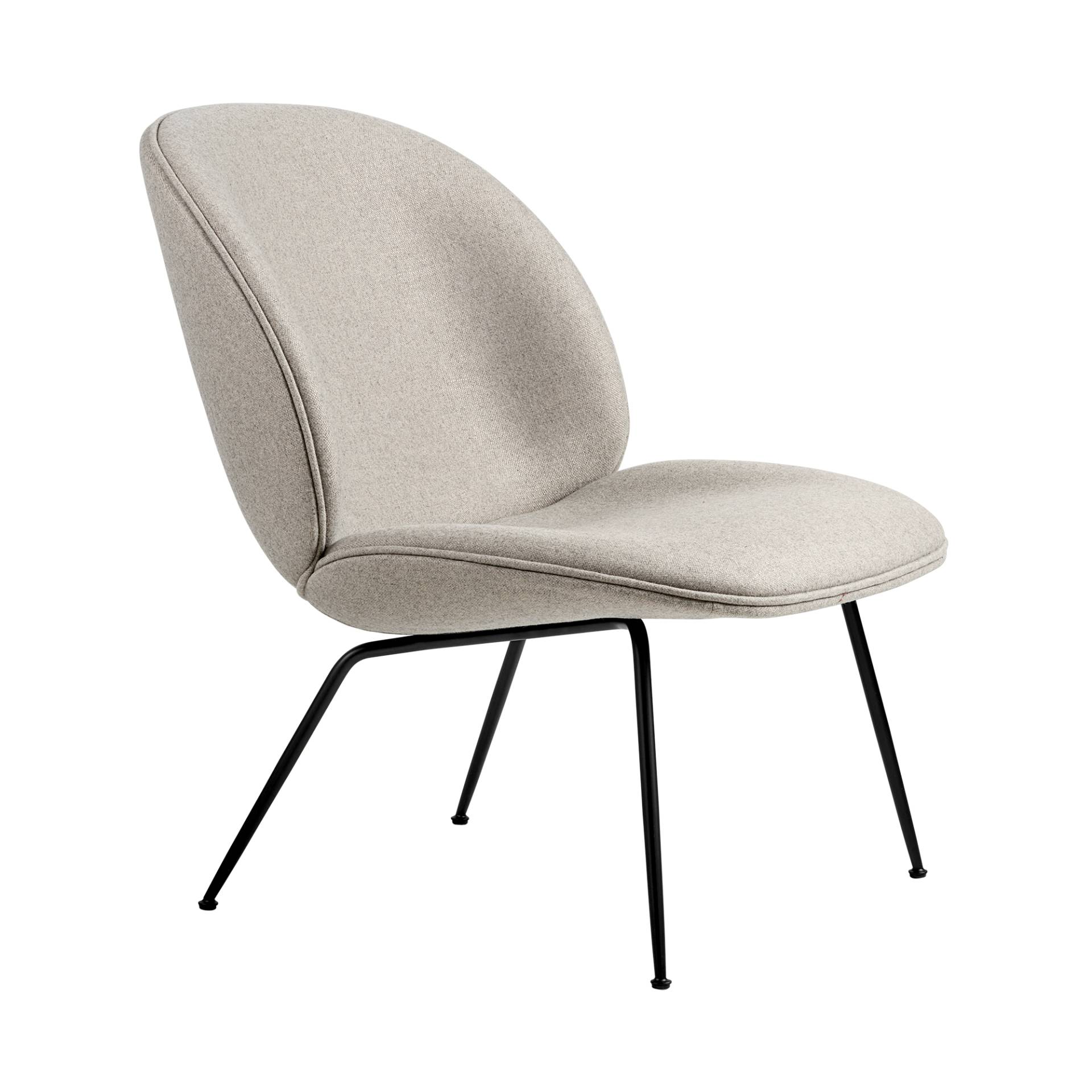 Gubi - Beetle Lounge Sessel - beige 0025/Plain/BxHxT 62x76x78cm/Gestell konisch matt schwarz von Gubi