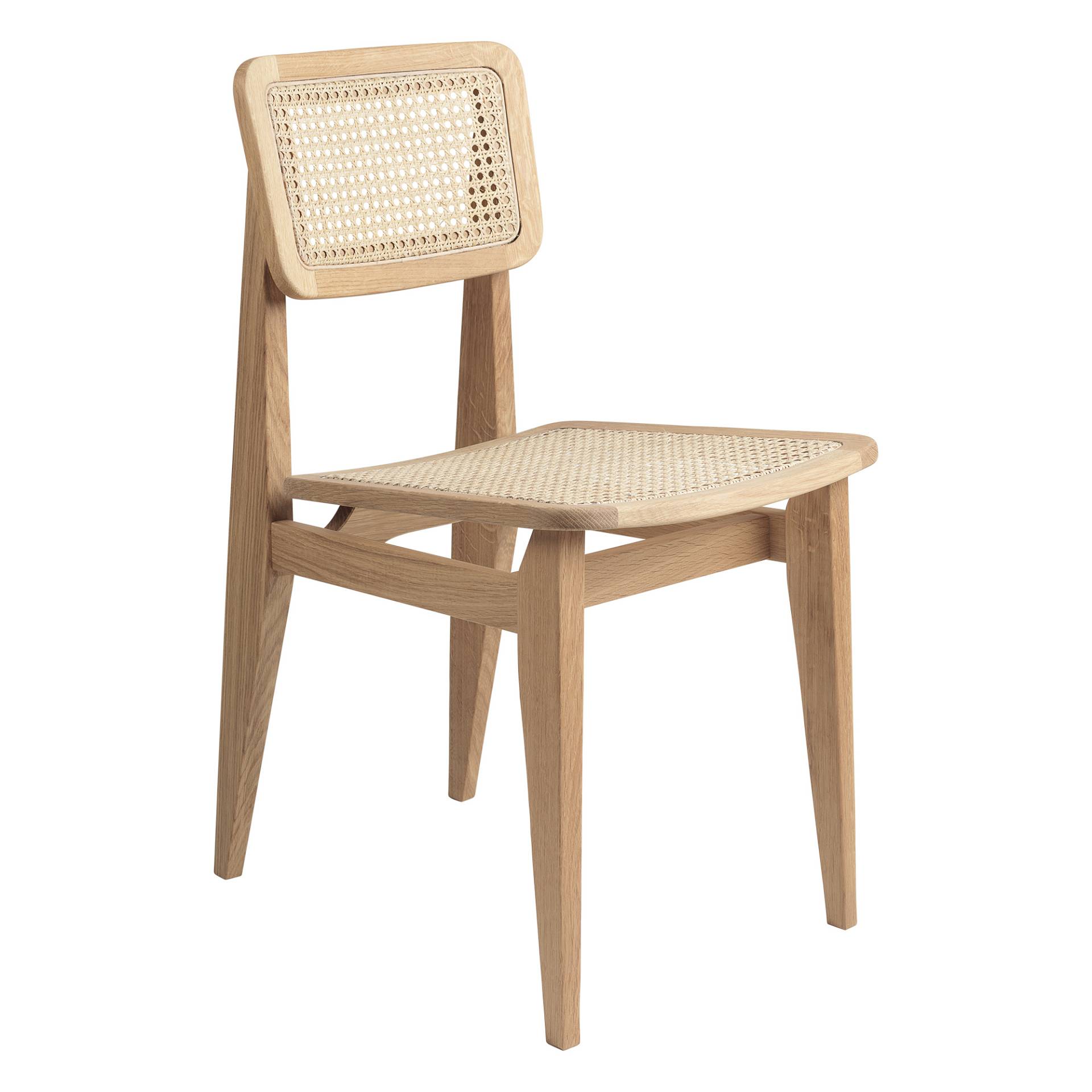 Gubi - C-Chair All French Cane Stuhl - Eiche /geölt/BxHxT 41x79x53cm/mit Filzgleitern von Gubi