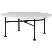 Gubi - Carmel Outdoor Lounge Tisch 75 x 75 cm, black semi matt / clam white von Gubi