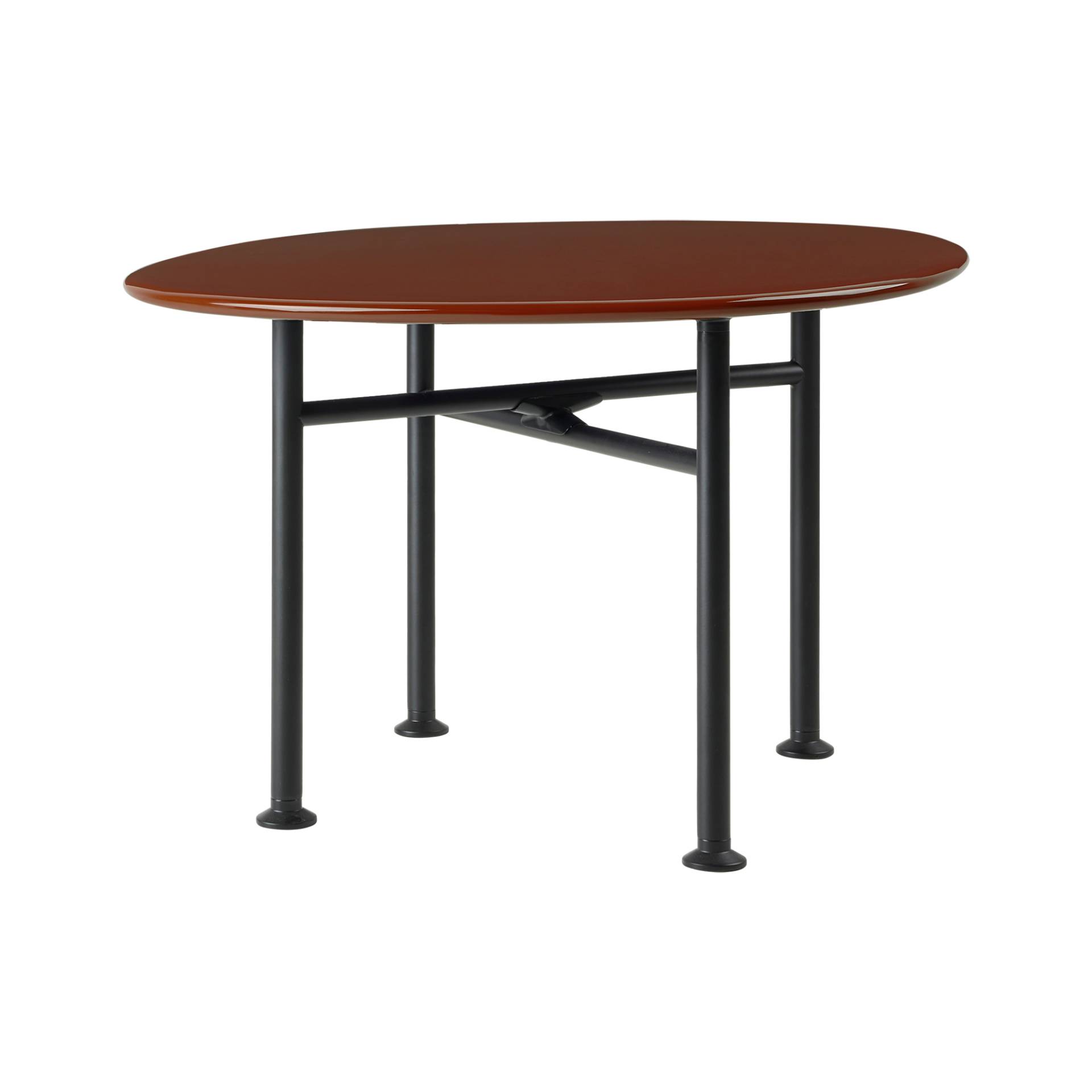 Gubi - Carmel Outdoor Lounge Tisch - steinrot/LxBxH 60x60x40cm/Gestell schwarz seidenmatt von Gubi