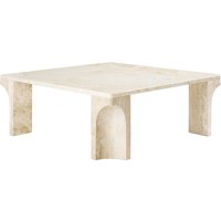 Gubi - Doric Couchtisch, 80 x 80 cm, neutral white Travertin von Gubi