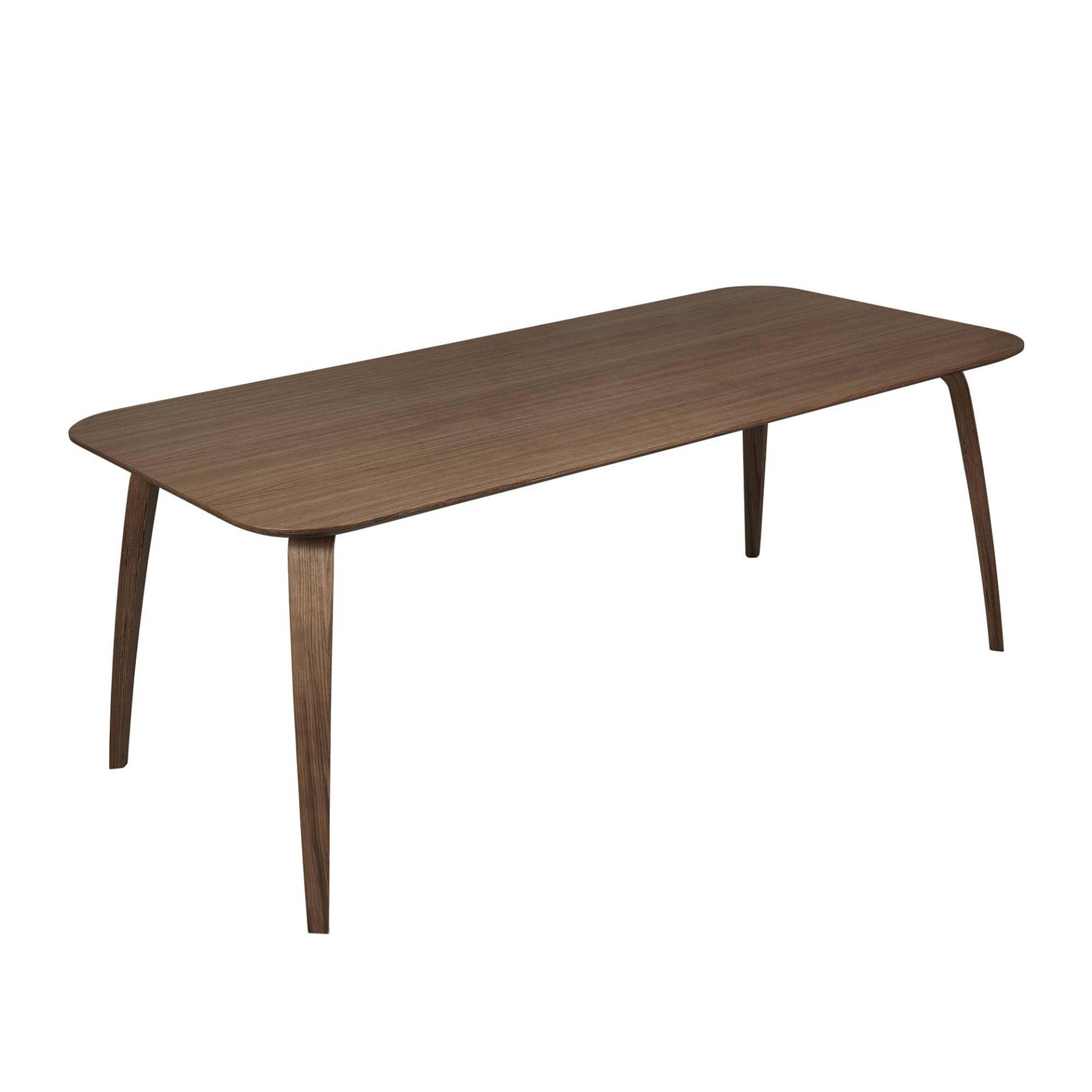 Gubi - Dining Table Esstisch Rechteckig - walnuss/natur/LxBxH 200x100x72,3cm/Gestell Amerikanischer Nussbaum/Tischplatte Amerikanisches Nussbaumfurnie von Gubi