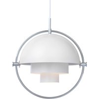 Gubi - Multi-Lite Pendelleuchte Ø 36 cm, Chrom / weiß von Gubi