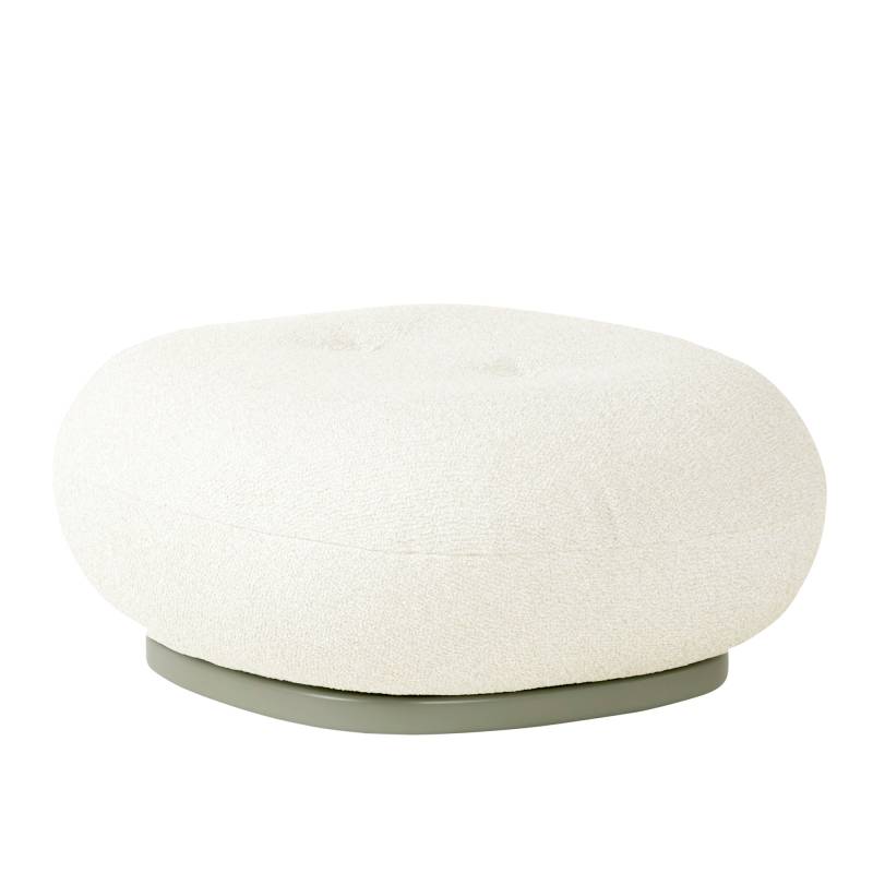 Gubi - Pacha Outdoor Ottoman drehbar - beige/Stoff Limonta Lorkey 40/BxHxT 72x35x72cm/drehbar/Gestell H4cm Edelstahl moosgrau RAL 7003 von Gubi