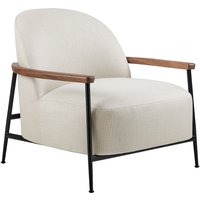 Gubi - Sejour Lounge Chair mit Armlehnen, matt schwarz / Walnuss geölt / Enzo Degli Angiuoni Plain 0001 von Gubi