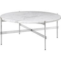 Gubi - TS Couchtisch Ø 80 cm, Stahl poliert / Marmor weiß von Gubi