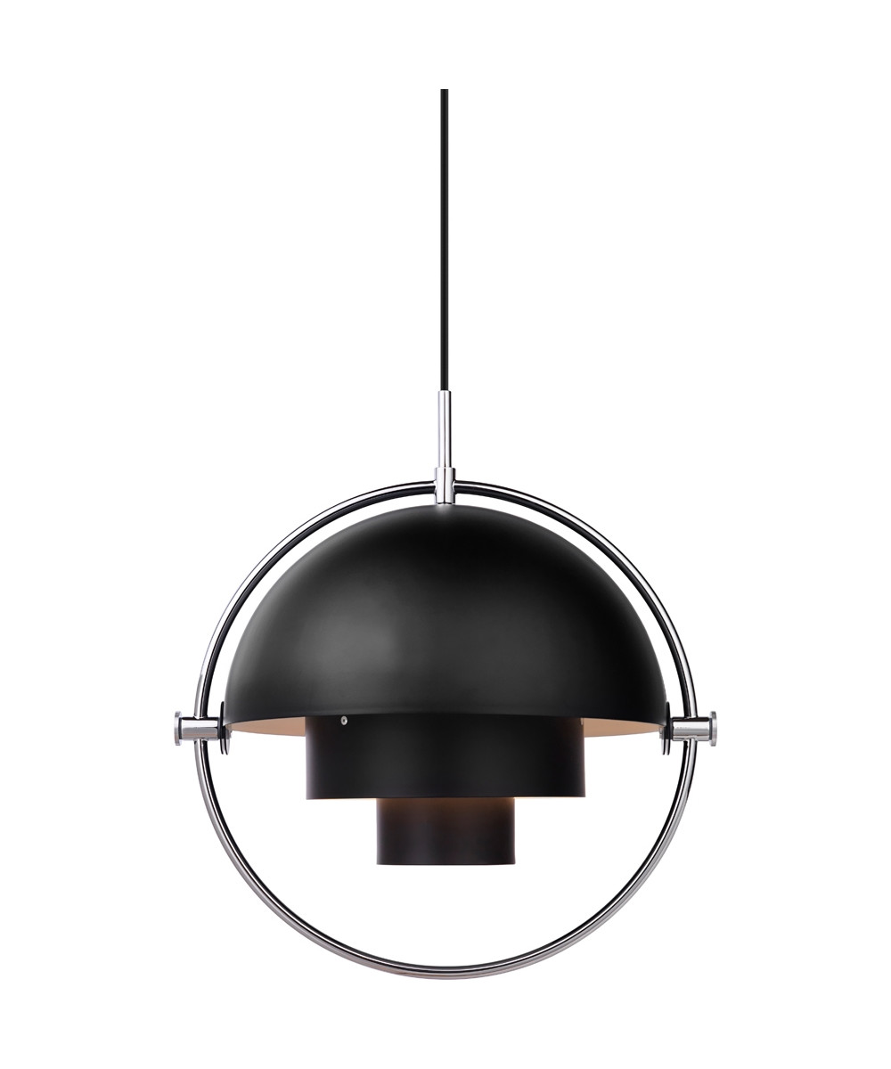 GUBI - Multi-Lite Pendelleuchte Ø36 Chrom/Schwarz von GUBI