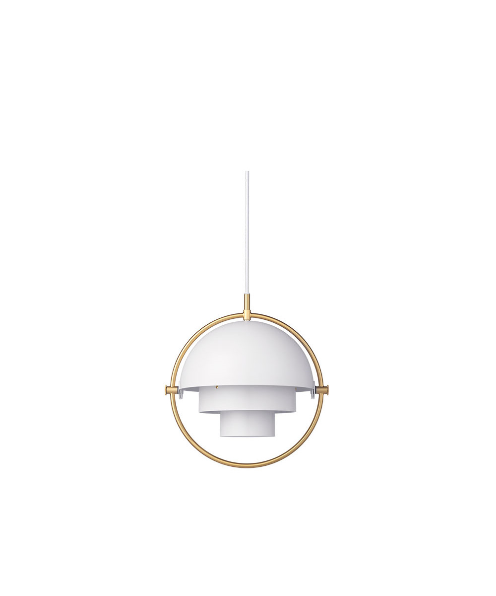 GUBI - Multi-Lite Pendelleuchte S Brass/White von GUBI