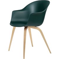 Stuhl Bat Dining Wood Base dark green von Gubi