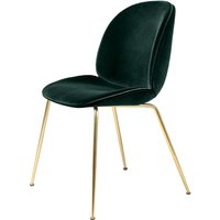 Stuhl Beetle Dining Conic Base gepolstert brass/velvet dark green von Gubi