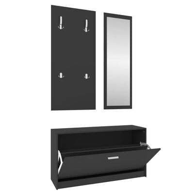 Gucagle 3 Teiliges Flurm?Bel Set Schwarz Schuhschrank Garderobe Spiegel Holzwerkstoff Flur Set Praktische Aufbewahrung Stauraum F¨¹r Eingangsbereich Haushalt Gucagle 3 Teiliges Flurm?Bel Set Schwarz Schuhschrank Garderobe Spiegel Holzwerkstoff Flur Set Praktische Aufbewahrung Stauraum F¨¹r Eingangsbereich Haushalt von Gucagle
