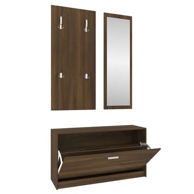 Gucagle 3 teiliges Flurm?Bel Set Schuhschrank Garderobe Wandspiegel Eichenoptik Holzwerkstoff Flur Set praktisch gro?er Stauraum f¨¹r Schuhe Kleider Wohnung Eingangsbereich Gucagle 3 teiliges Flurm?Bel Set Schuhschrank Garderobe Wandspiegel Eichenoptik Holzwerkstoff Flur Set praktisch gro?er Stauraum f¨¹r Schuhe Kleider Wohnung Eingangsbereich von Gucagle