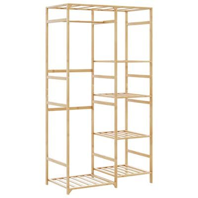 Gucagle Bambus Kleiderst?nder mit Ablagen 100x50x184 5 cm Garderobe St?nder f¨¹r Kleidung Schuhe Handt¨¹cher Stauraum Organizer f¨¹r Flur Schlafzimmer Badezimmer von Gucagle