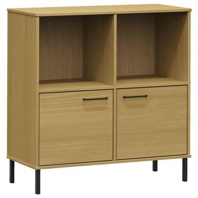 Gucagle Bücherregal Oslo mit Metallbeinen Braun 90x35x90,5cm Massivholz von Gucagle