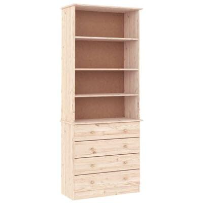 Gucagle Bücherregal mit Schubladen ALTA 77x35x186,5cm Massivholz Kiefer von Gucagle