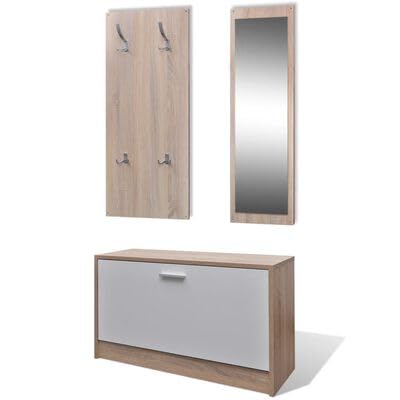 Gucagle Garderoben Set 3 in 1 Schuhschrank mit Spiegel und Garderobenpaneel Schuhkipper f¨¹r Flur praktische Aufbewahrung platzsparend modernes Design Gucagle Garderoben Set 3 in 1 Schuhschrank mit Spiegel und Garderobenpaneel Schuhkipper f¨¹r Flur praktische Aufbewahrung platzsparend modernes Design von Gucagle