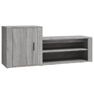 Gucagle Grauer Schuhschrank Sonoma 130 cm Breite aus Holzwerkstoff mit Stauraum f¨¹r 2 F?Cher stabile Oberplatte als Bank nutzbar praktische T¨¹r Staubschutz f¨¹r Flur und Eingangsbereich Gucagle Grauer Schuhschrank Sonoma 130 cm Breite aus Holzwerkstoff mit Stauraum f¨¹r 2 F?Cher stabile Oberplatte als Bank nutzbar praktische T¨¹r Staubschutz f¨¹r Flur und Eingangsbereich von Gucagle
