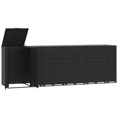 Mülltonnenbox aus Stahl für 5 Mülltonnen 345x79x117 cm Schwarz pulverbeschichtet wetterfest mit automatischem Deckel und Magnetverschluss für Garten Haus Hof Mülltonnenbox aus Stahl für 5 Mülltonnen 345x79x117 cm Schwarz pulverbeschichtet wetterfest mit automatischem Deckel und Magnetverschluss für Garten Haus Hof von Gucagle