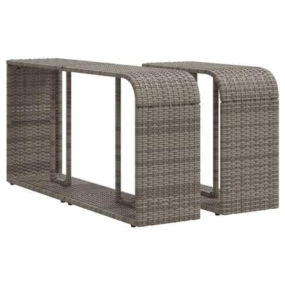 Gucagle Outdoor Regal Grau 2 St¨¹ck Poly Rattan Gartenregal mit Stauraum f¨¹r Pool Whirlpool Terrasse Balkon Wetterfestes PE Rattan Regal Lagerregal von Gucagle