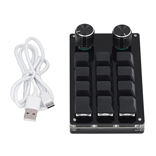 Gucagle Programmierbare 12 -Taste mechanische Spieltastatur mit 2 Knöpfen USB -Kabel DIY OSU -Tastatur von Gucagle